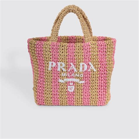 prada pink stripe straw bag|designer straw tote bags.